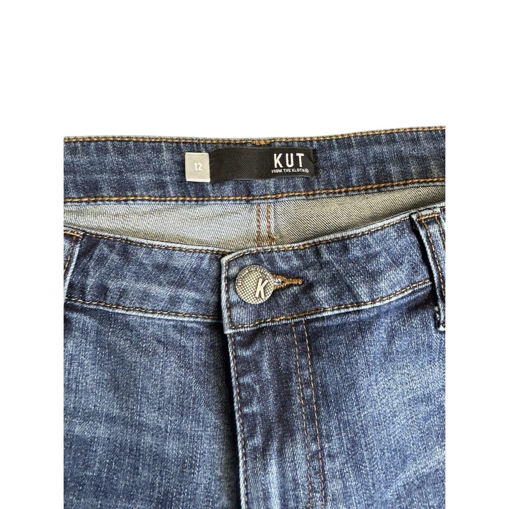 KUT from the Kloth Catherine Boyfriend Jeans Size 12 Mid Rise Medium Dark Wash - Picture 6 of 9